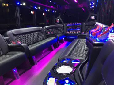 New Orleans 15 Passenger Party Bus Interior