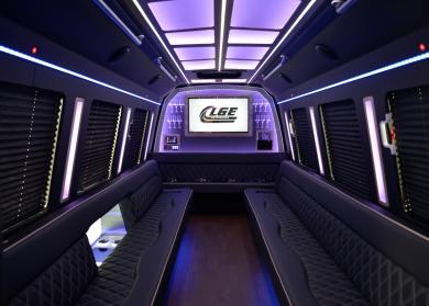 New Orleans 18 Passenger Limo Bus Interior