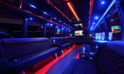 New Orleans 30 Passenger Party Bus Black Interior