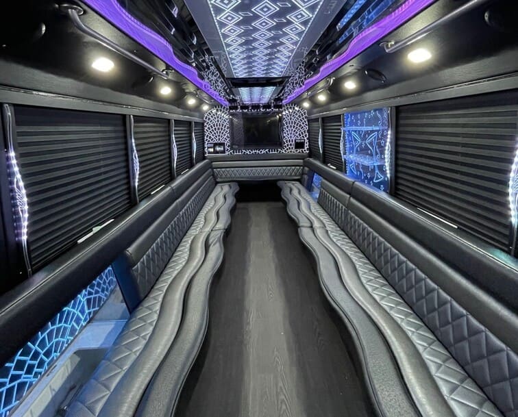 New Orleans 30 Passenger Party Bus White Interior