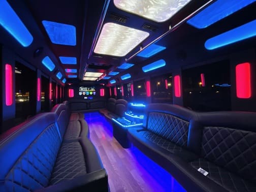 New Orleans 35 Passenger Party Bus Interior
