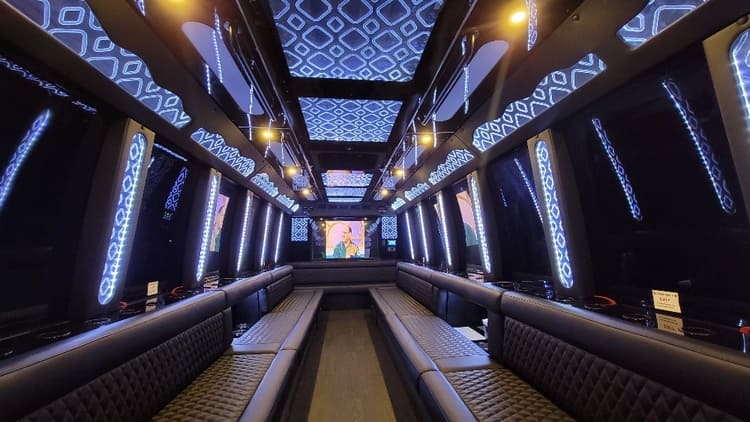 New Orleans 40 Passenger Limo Bus Interior
